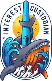 Interest Custodian emblem: a whale and wave beneath the Washington Monument